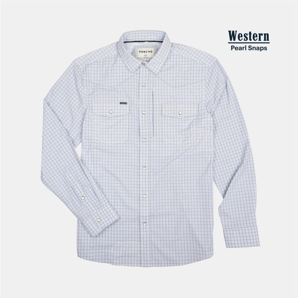 Men’s Poncho The Big Horn Pearl Snap Long Sleeve Button Up